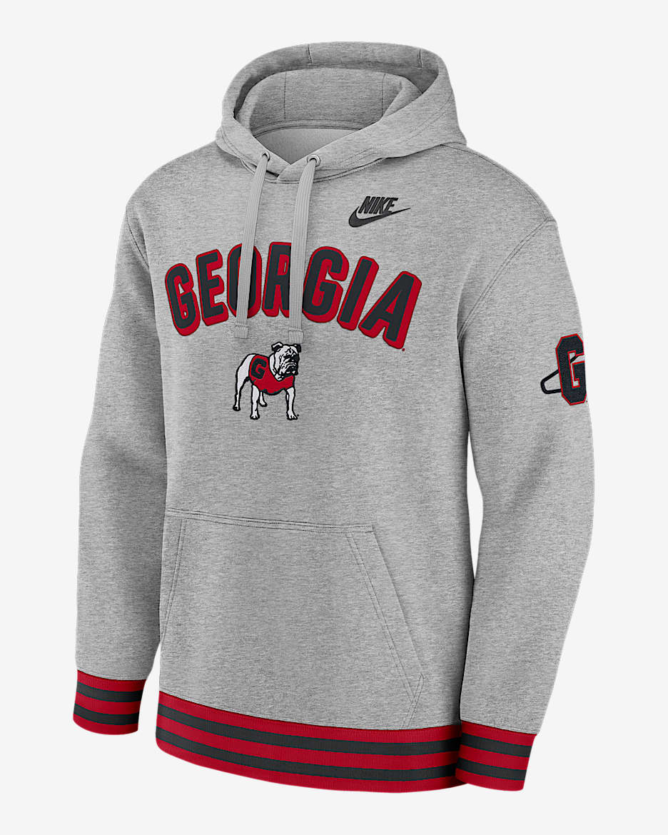 【NIKE】ia Bulldogs Legacy Retro Nike Pullover Hoodie Georgia Legacy Retro Men's Nike College Pullover Hoodie